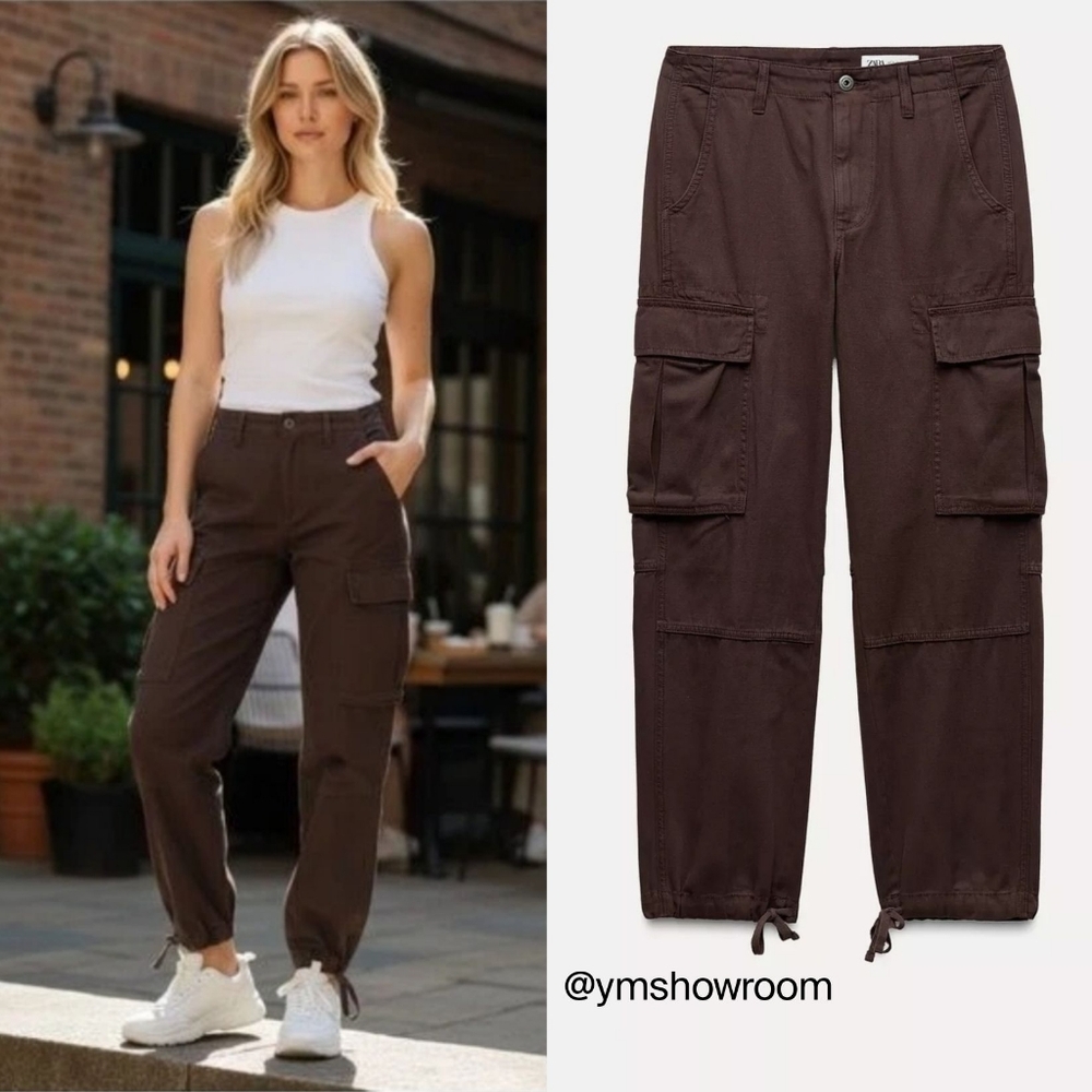 Zara Brown Cargo Pants